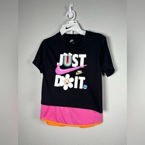 Nike Girls Pink/Black/Orange Tshirt and Skort Set NWT Size 6X